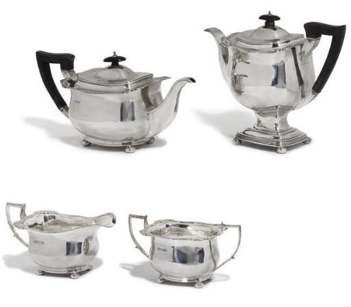 A MATCHED FOUR-PIECE SILVER TEA & COFFEE SET,