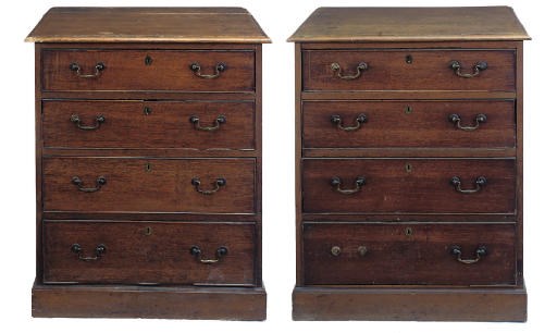 A PAIR OF OAK AND PINE CHESTS