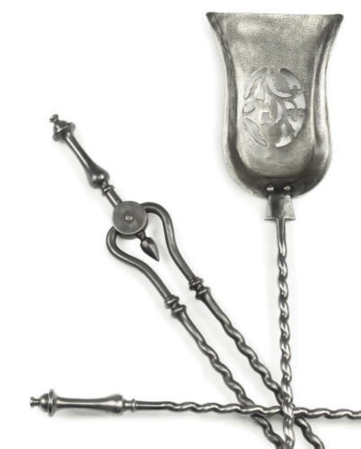 A SET OF THREE VICTORIAN STEEL FIRE-TOOLS