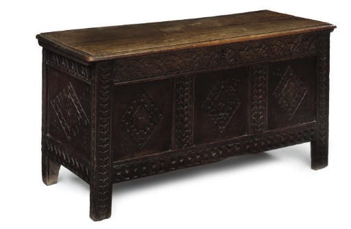 AN OAK CHEST