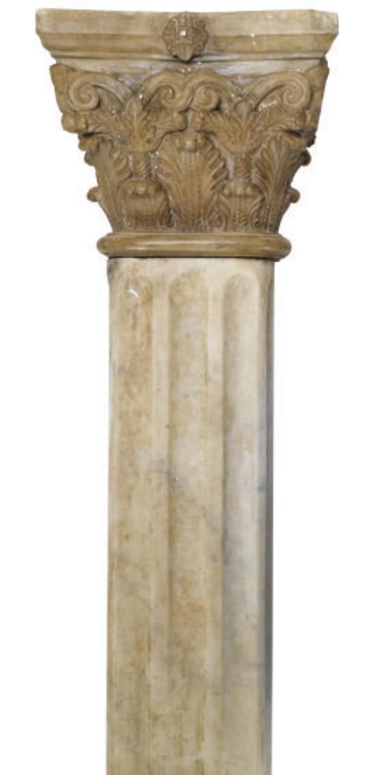 A PAIR OF INDIAN ALBASTER PILASTERS