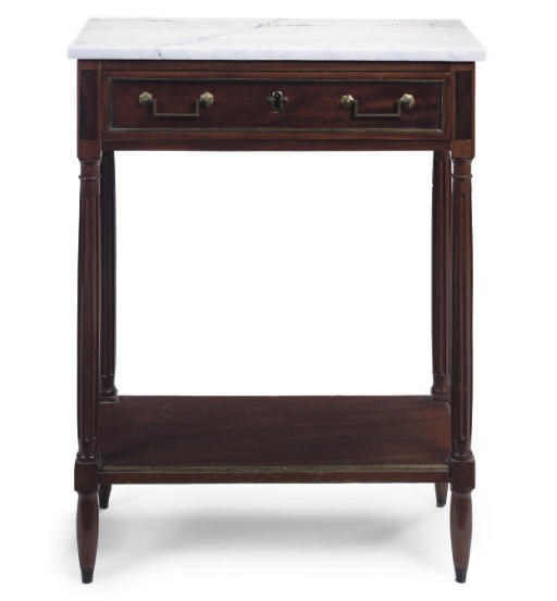 A DIRECTOIRE BRASS MOUNTED MAHOGANY CONSOLE DESSERTE