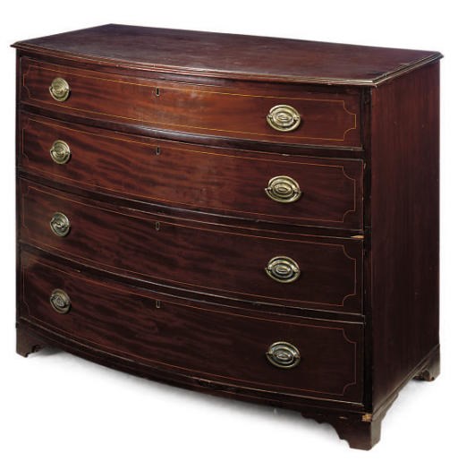 A REGENCY MAHOGANY BOWFRONT CHEST