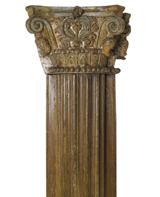 A PAIR OF INDIAN HARDWOOD PILASTERS