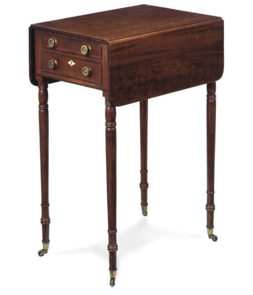 A REGENCY MAHOGANY WORKTABLE