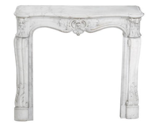 A FRENCH CARVED MARBLE CHIMNEYPIECE