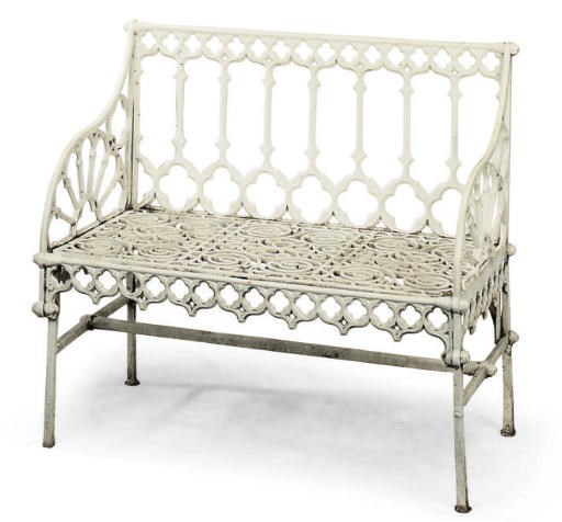 A FRENCH CAST-IRON SEAT