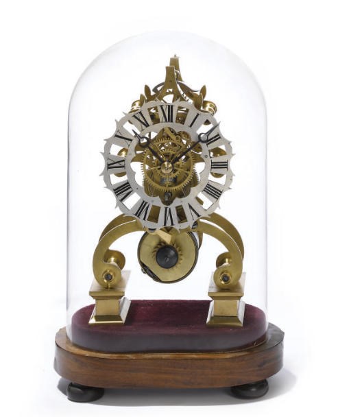 A Victorian eight day skeleton timepiece