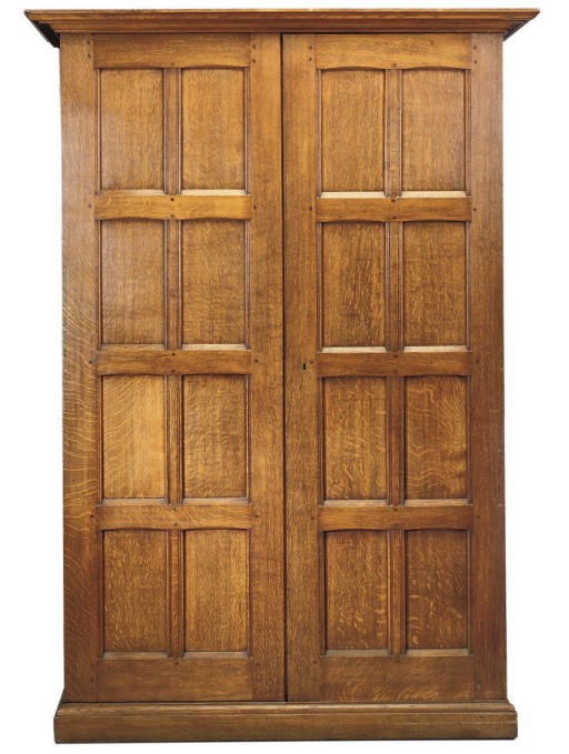 A VICTORIAN OAK WARDROBE