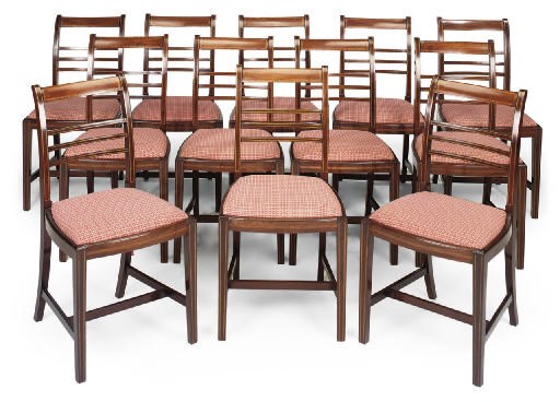 A SET OF TWELVE EDWARDIAN MAHOGANY DINING CHAIRS