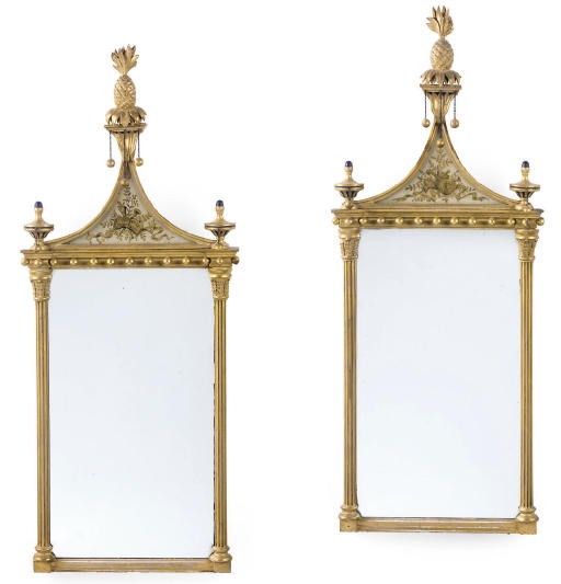 A PAIR OF GILTWOOD MIRRORS