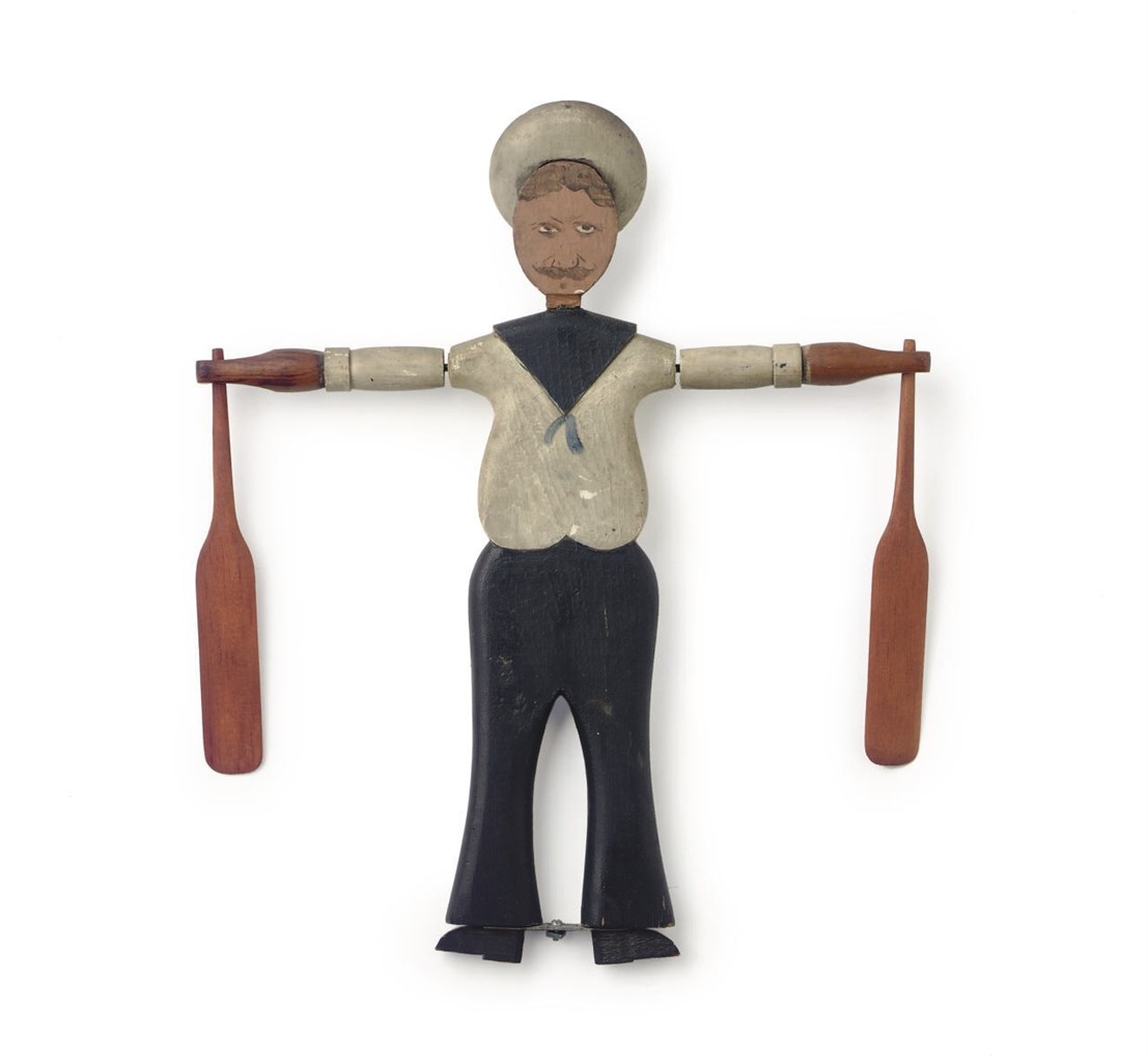 A PAINT DECORATED SAILOR WHIRLIGIG