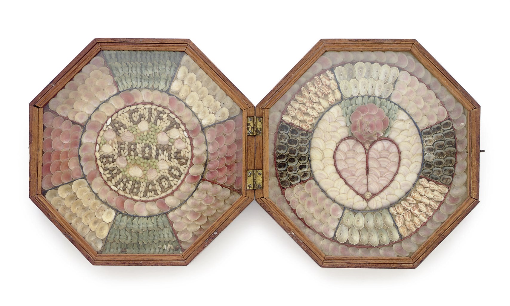A SHELLWORK SAILOR'S VALENTINE