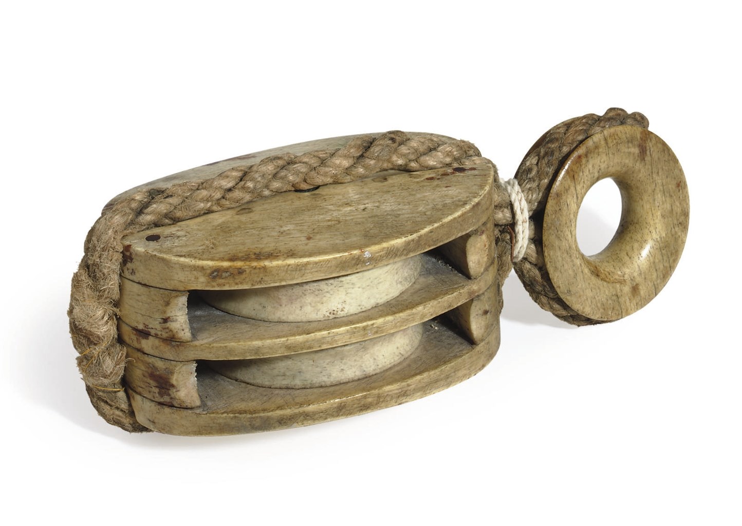 A WHALEBONE BLOCK AND TACKLE