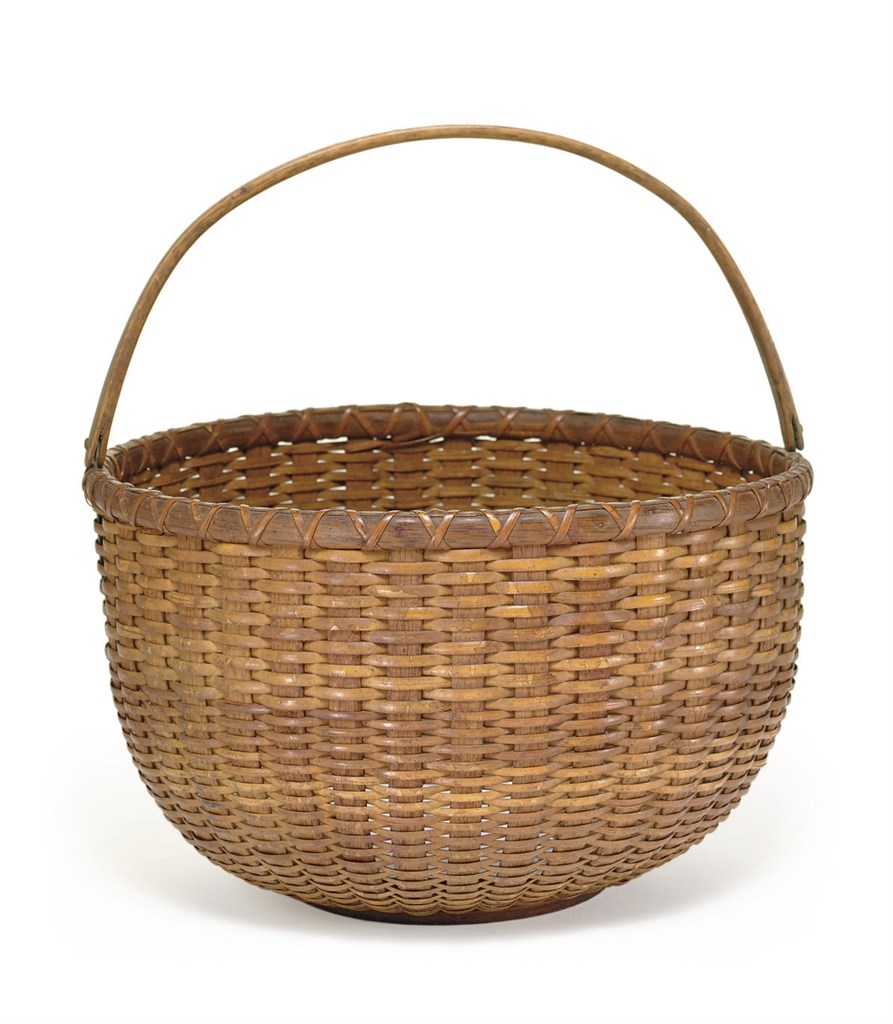 A ROUND SWING-HANDLE LIGHTSHIP BASKET