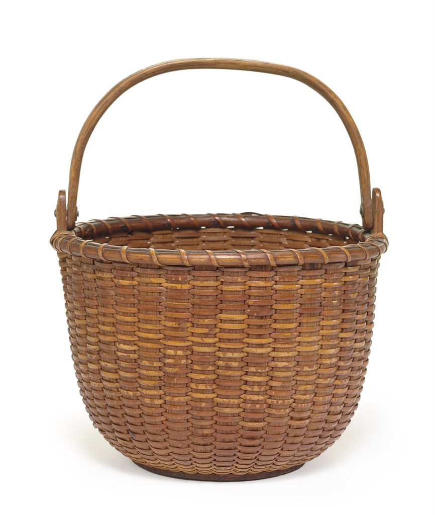 A ROUND SWING HANDLE LIGHTSHIP BASKET