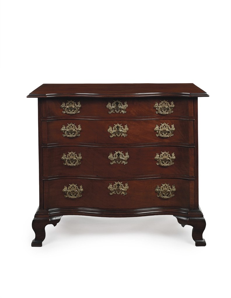 A Chippendale Mahogany Serpentine-Front Chest-of-Drawers
