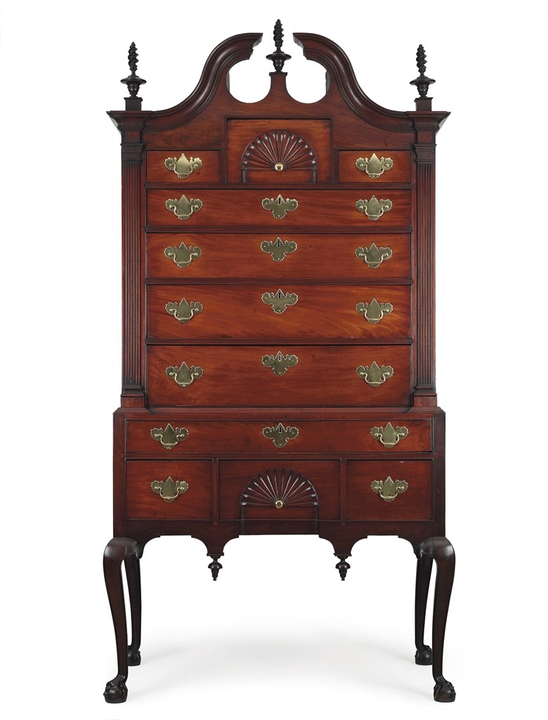The Andrew family Chippendale Mahogany High Chest-of-Drawers