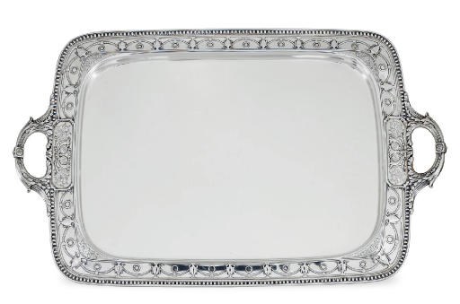 A SILVER TEA TRAY