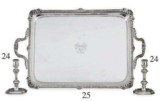 A SILVER TEA TRAY