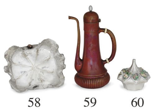 A SILVER AND ENAMEL BONBONNIERE