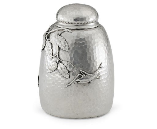 A SILVER TEA CADDY