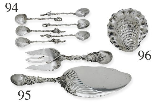 A SILVER SHELL-FORM DISH