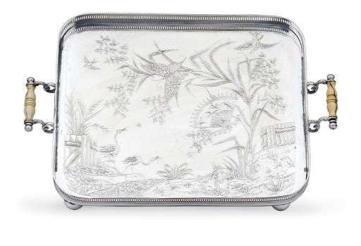 A SILVER-PLATED TRAY**