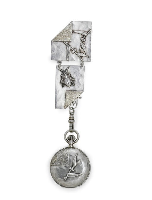 A SILVER PENDANT WATCH