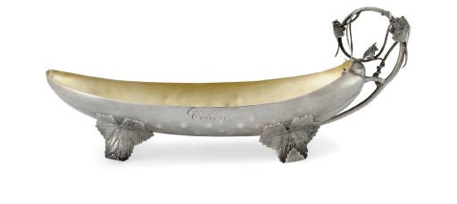 A SILVER PICKLE DISH
