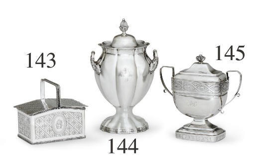 A SILVER DOUBLE TEA CADDY