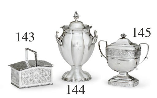 A SILVER COVERED SUGAR BOWL