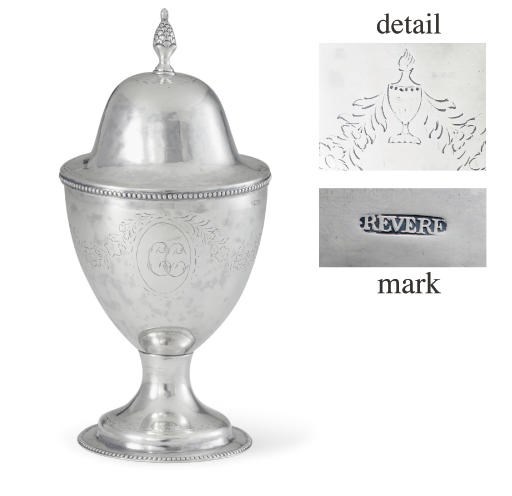 A FINE SILVER SUGAR URN