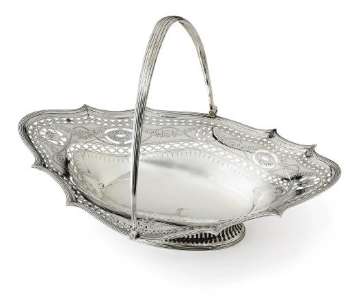 A GEORGE III SILVER TROPHY CAKE BASKET: THE AQUEDUCT FRIZETTE, WON BY PRICELESS GEM