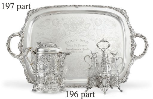 A SILVER-PLATED TROPHY TRAY: WON BY TURN TO REASON