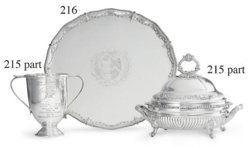 A GEORGE III SILVER TROPHY SALVER: WON BY PROMISED LAND