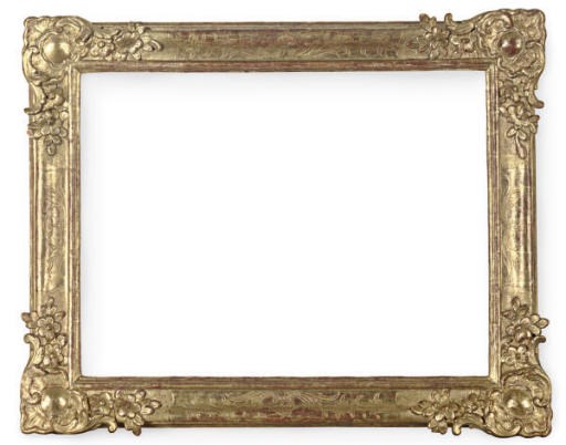 A GERMAN CARVED AND GILDED ROCOCO STYLE FRAME, LATE 18TH EARLY 19TH CENTURY