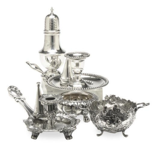 A LARGE GROUP OF SILVER AND SILVER-PLATED TABLEWARES,
