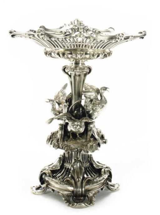 A FRENCH SILVER-PLATED CENTERPIECE,
