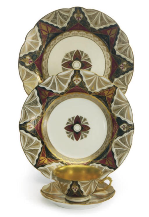 AN ASSEMBLED BOHEMIAN PART DINNER SERVICE,