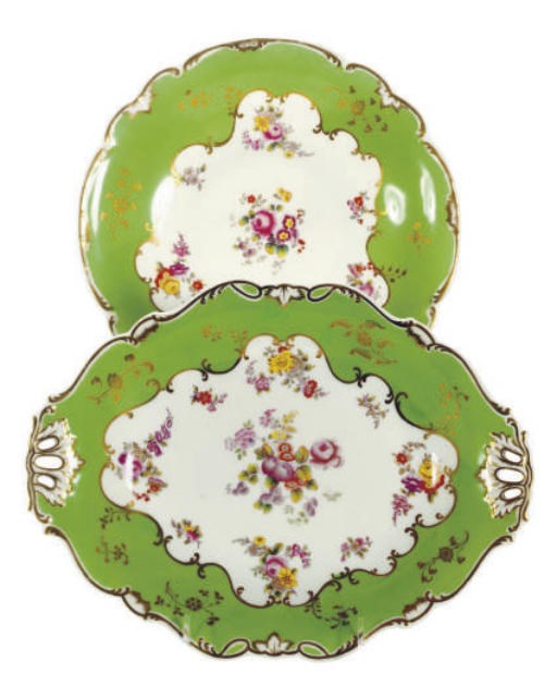 AN ENGLISH PORCELAIN DESSERT SERVICE,