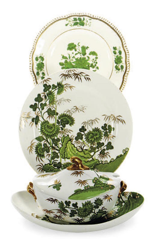 AN ASSEMBLED ENGLISH PART DESSERT SERVICE,