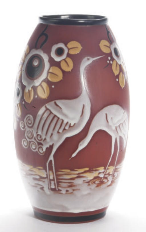 A BELGIAN CERAMIC VASE,