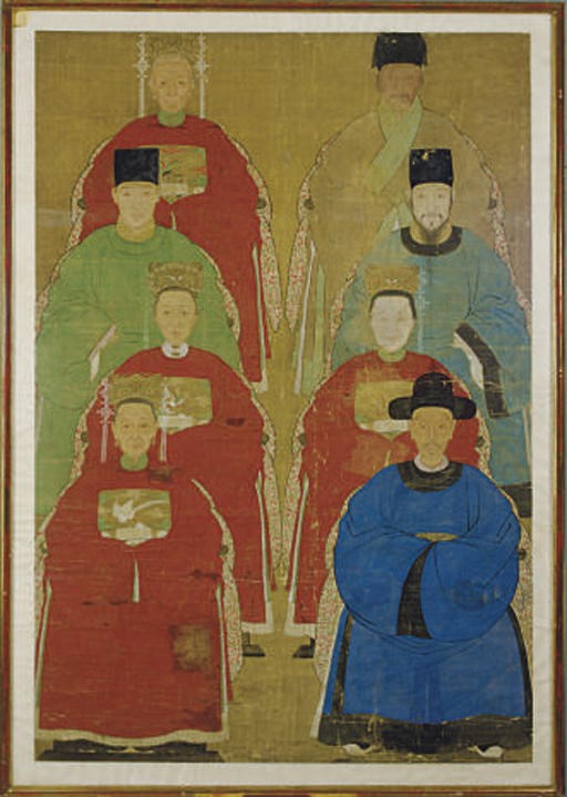 A CHINESE MULTI-GENERATIONAL ANCESTOR PORTRAIT,