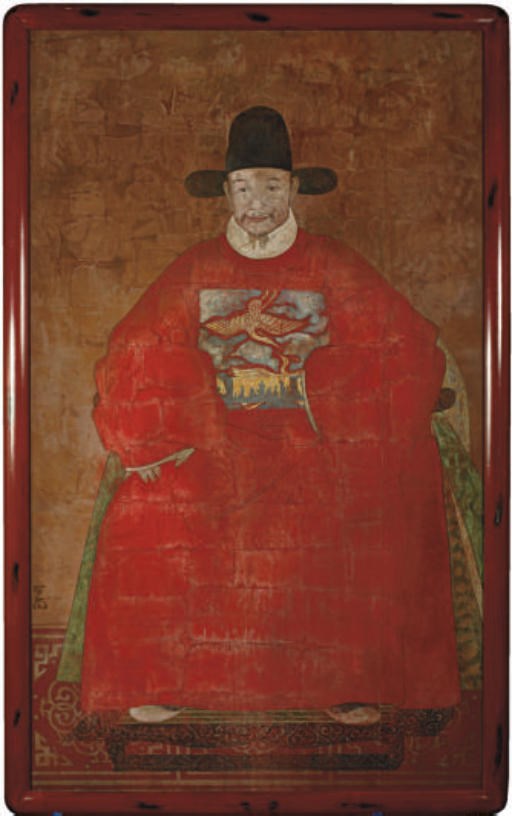 A CHINESE ANCESTOR STYLE PORTRAIT OF MAN AND A KOREAN PORTRAIT OF A BRIDE,