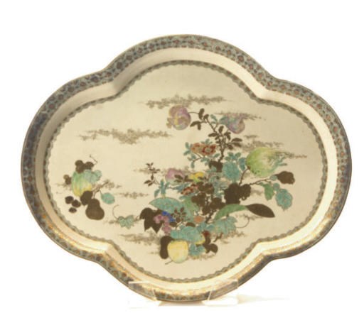A JAPANESE SATSUMA QUATREFOIL DISH,