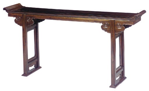 A CHINESE TEAK ALTAR TABLE,