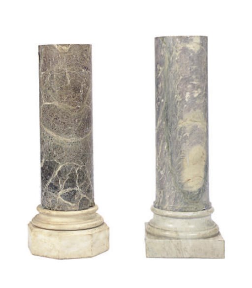 TWO ITALIAN MARBLE PEDESTALS,
