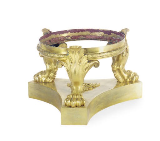 A FRENCH EMPIRE ORMOLU STAND,