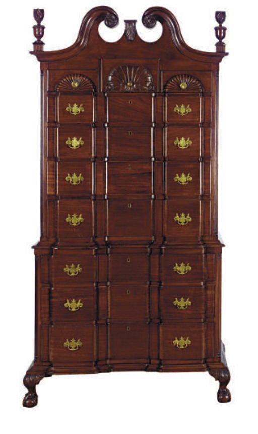 A MAHOGANY CHEST-ON-CHEST,
